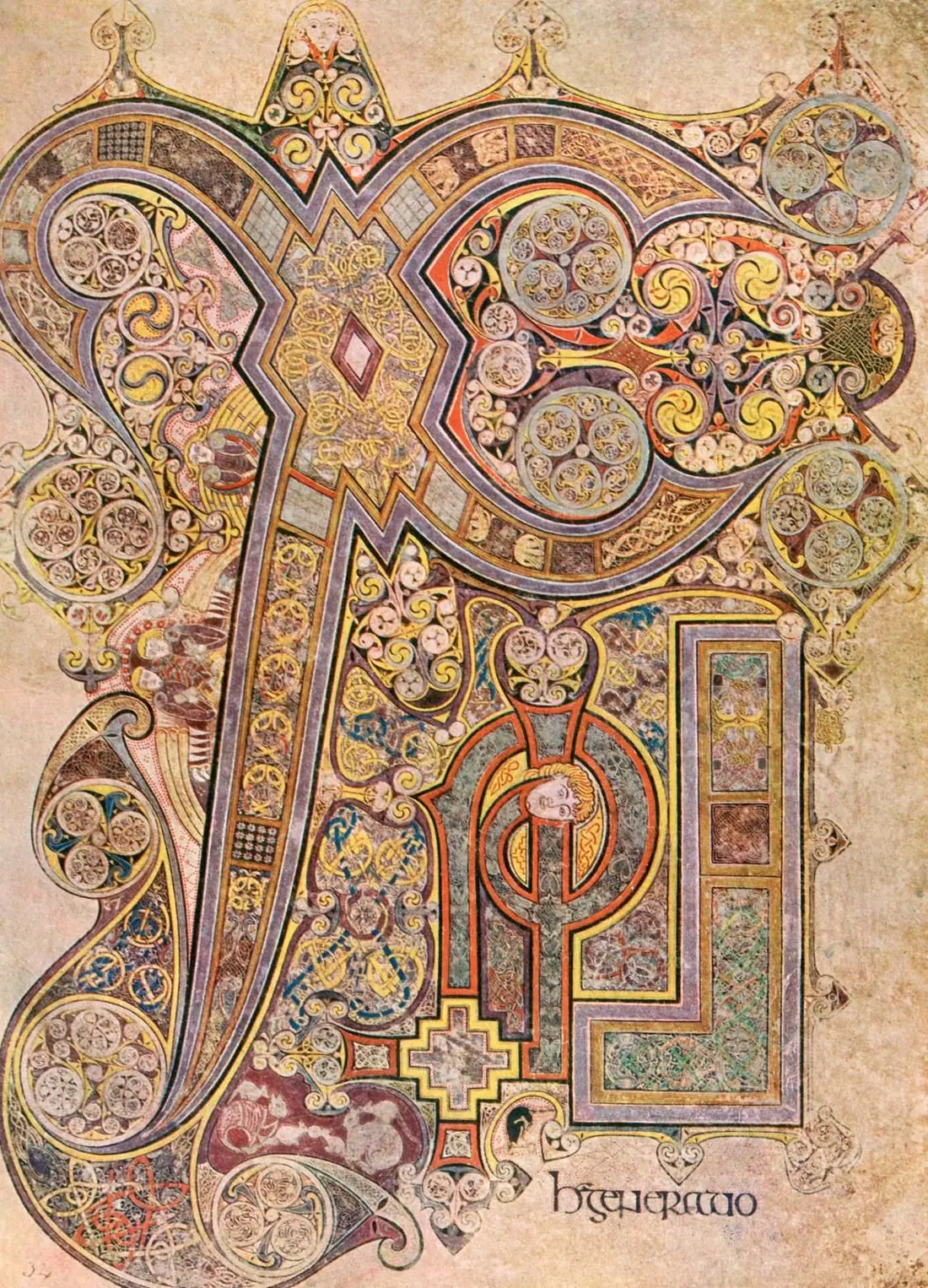 Księga z Kells — iluminowany monogram Chi Rho