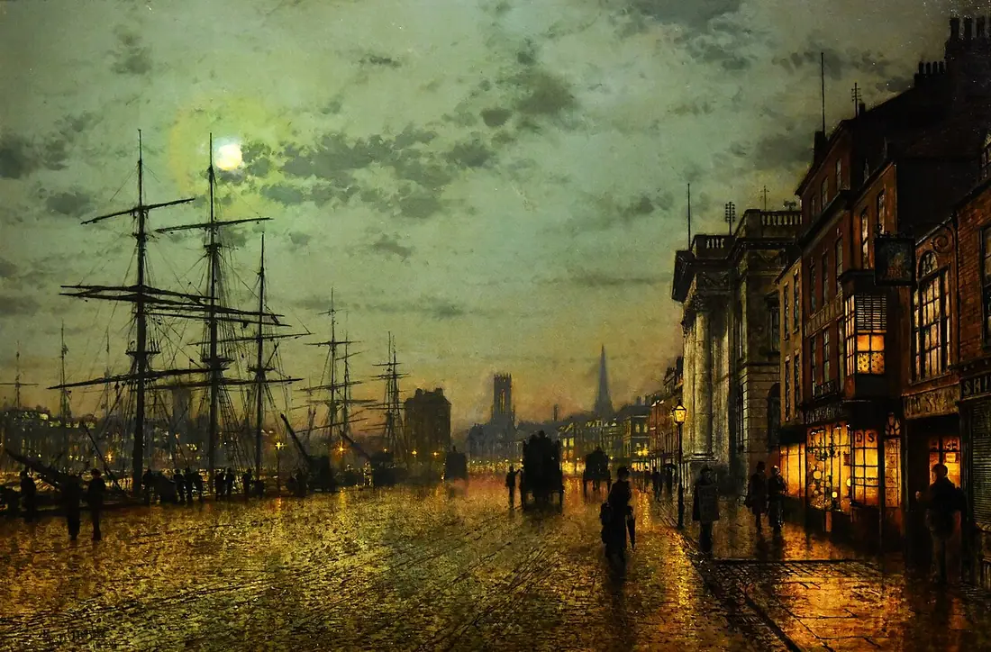 John Atkinson Grimshaw, doki w Liverpoolu nocą