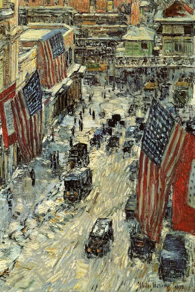 Childe Hassam, miasto z flagami