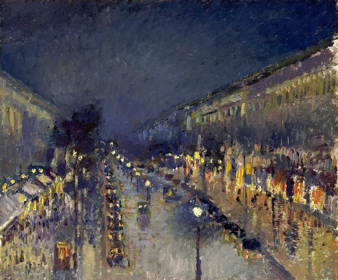 Camille Pissarro, Bulwar Montmartre nocą