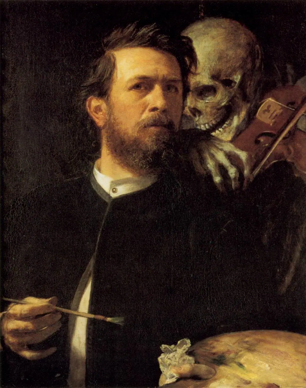 Arnold Böcklin, Autoportret ze Śmiercią grającą na skrzypcach