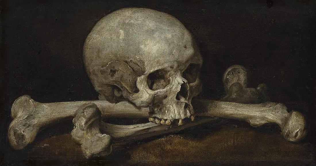 Martwa natura memento mori z czaszką